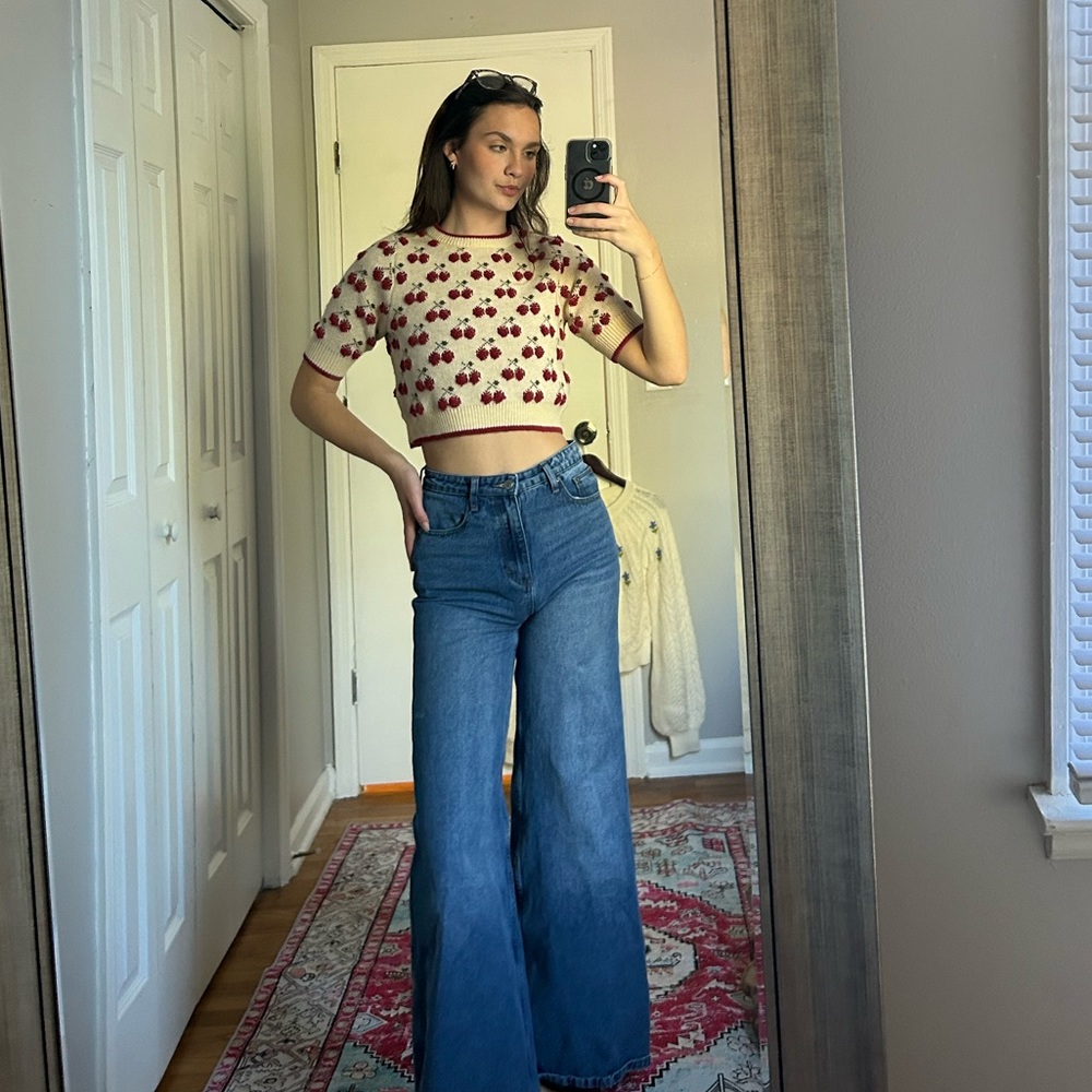 Cherry Cropped Sweater